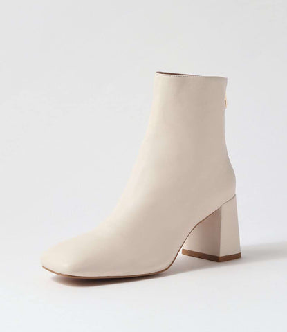 MOLLINI | Tems Cream Leather Ankle Boots