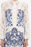 CAMILLA | Glaze And Graze Butterfly Detail Lace Sleeve Mini Dress