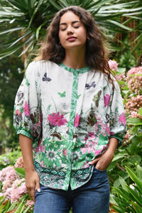 CURATE | EMBRACE THE PRESENT SHIRT - FLORAL BORDER