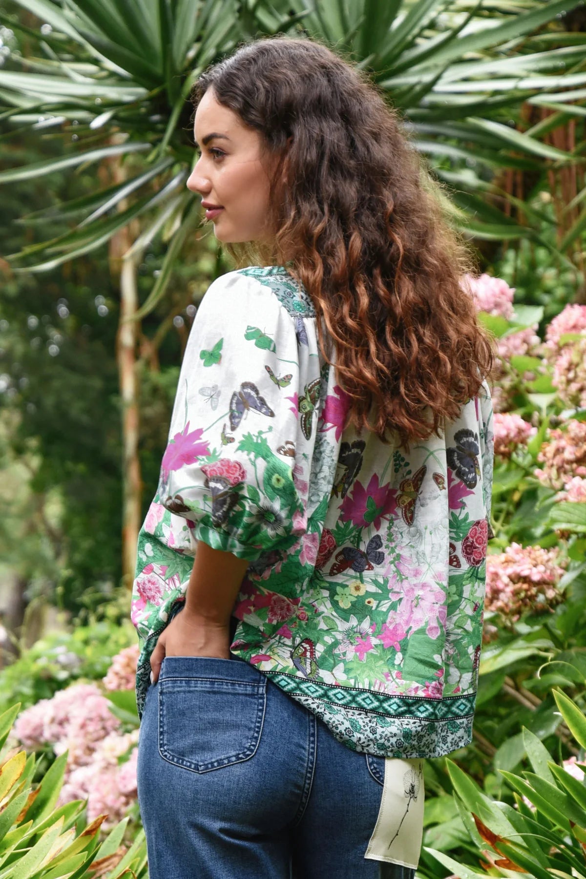 CURATE | EMBRACE THE PRESENT SHIRT - FLORAL BORDER