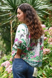 CURATE | EMBRACE THE PRESENT SHIRT - FLORAL BORDER