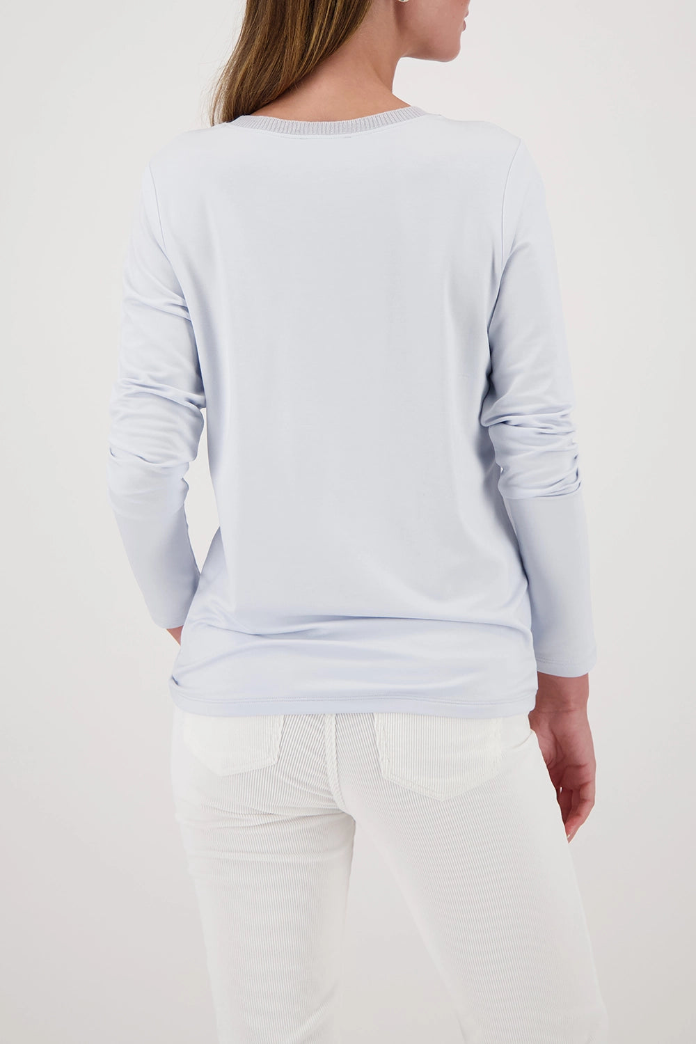 MONARI | LONG-SLEEVE WITH KNITTED COLLAR - ICE BLUE 809332