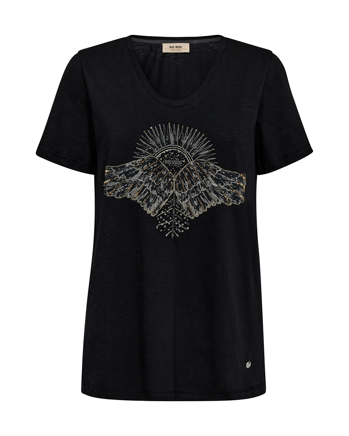 MOS MOSH | NADINE O-SS DECO TEE - BLACK 171110