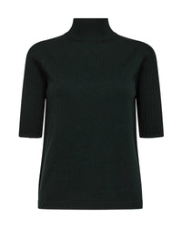 Mos Mosh | Relena Turtleneck SS Knit - Scarab 173100