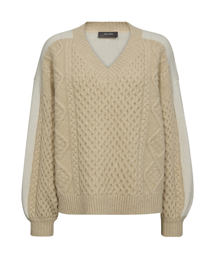 Mos Mosh | Beth Ottili V-neck Knit - Boulder 173270