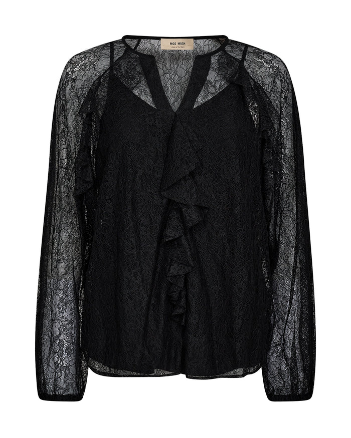 MOS MOSH | EIKA LACE BLOUSE - BLACK 173460