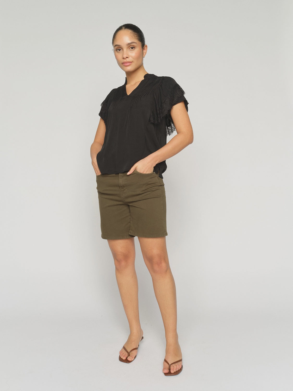 MOS MOSH | BATI LEN SHORTS - OLIVE NIGHT 176660