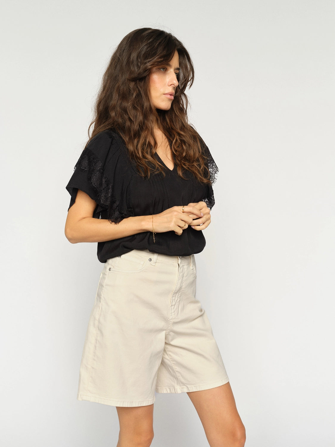 MOS MOSH | BATI LEN SHORTS - ECRU 176660