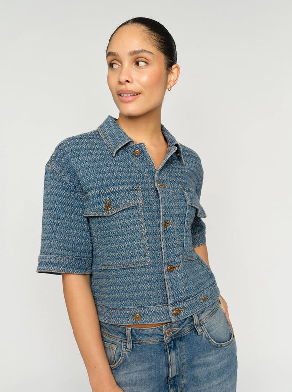 MOS MOSH | EBBA BOBBLE JACKET - BLUE 176670