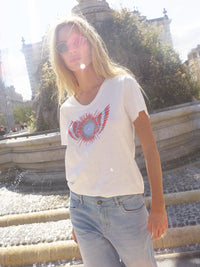 MOS MOSH | ROMI GETHI O-SS GLAM TEE - ECRU 176780