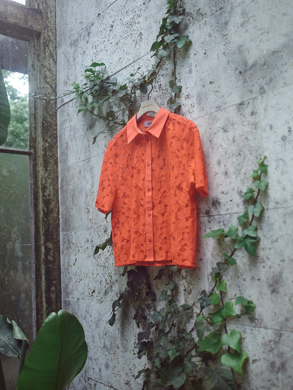 MOS MOSH | LIA RIVER SS LACE SHIRT - SPICY ORG 177140