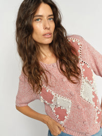 MOS MOSH | ELIO SS KNIT CARDIGAN - PEACHY 177700