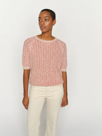MOS MOSH | MARISOLA LINE SS LINEN KNIT - PEACHY 177710