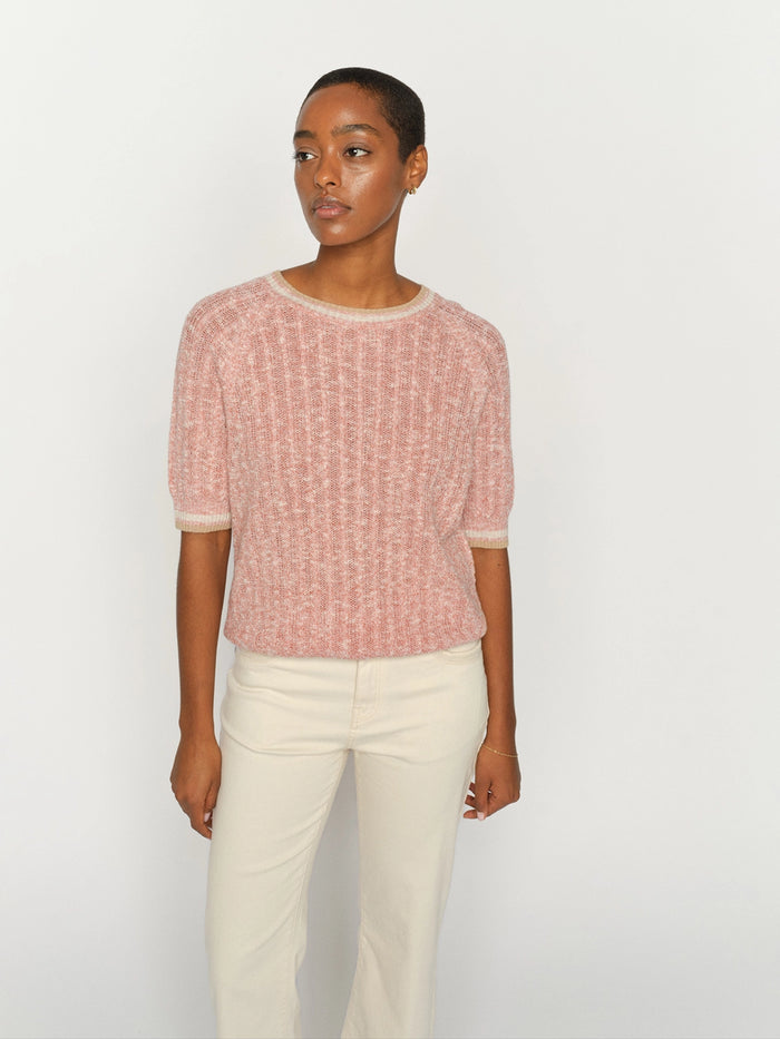 MOS MOSH | MARISOLA LINE SS LINEN KNIT - PEACHY 177710