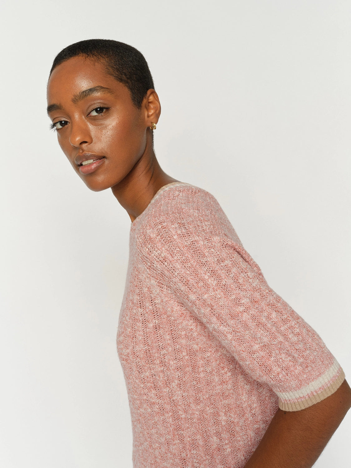 MOS MOSH | MARISOLA LINE SS LINEN KNIT - PEACHY 177710
