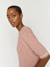 MOS MOSH | MARISOLA LINE SS LINEN KNIT - PEACHY 177710