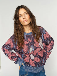 MOS MOSH | TEANA INTARSIA KNIT - CROWN BLUE 177750