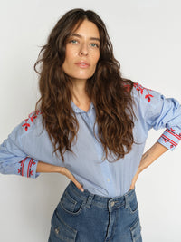 MOS MOSH | OSMO STRIPEY SHIRT - BRNR BLUE 178550