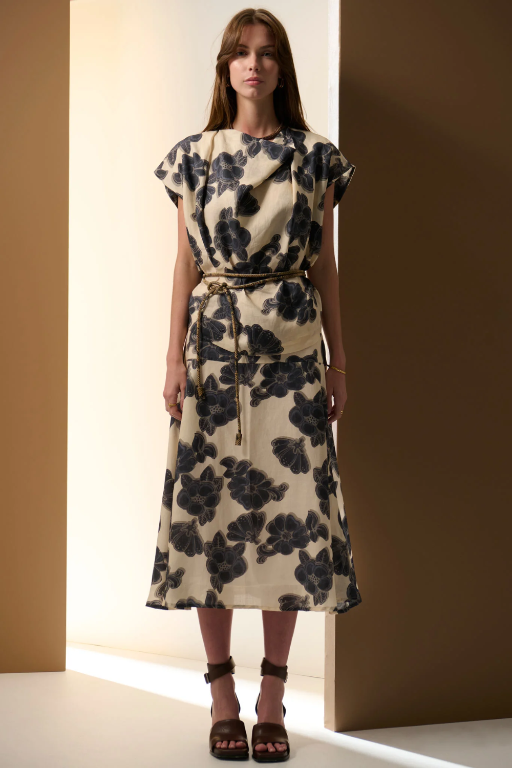 POL | AMARA TOP DRAPED - AMARA PRINT