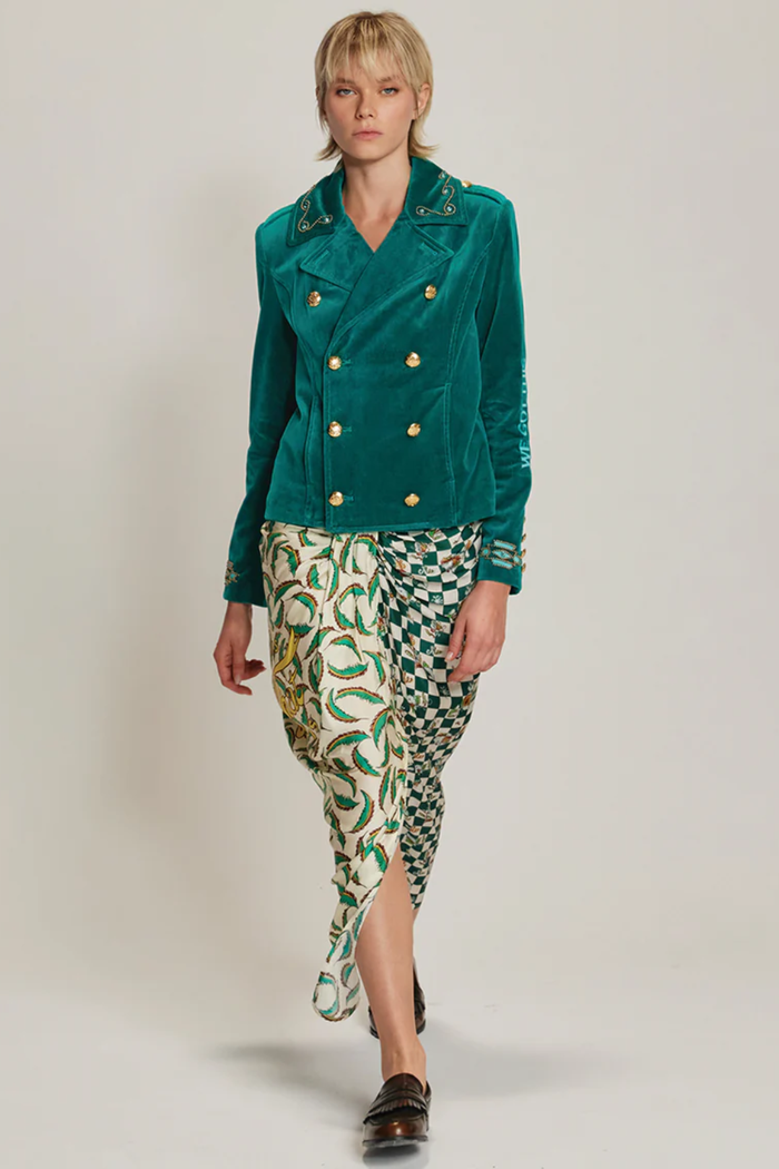 ME369 | Daphne Velvet Double Brea - Emerald 225L50359