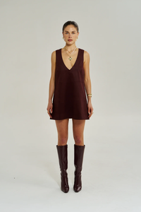 SUMMI SUMMI | V NECK MINI DRESS - SYRAH