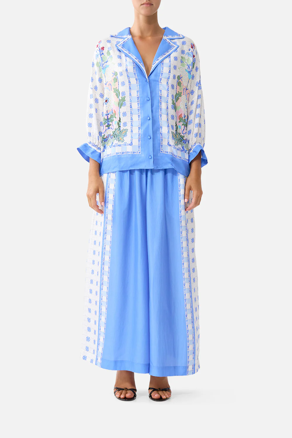 CAMILLA | MIDSUMMER MOSAICS SHIRT WITH GATHERED CUFF