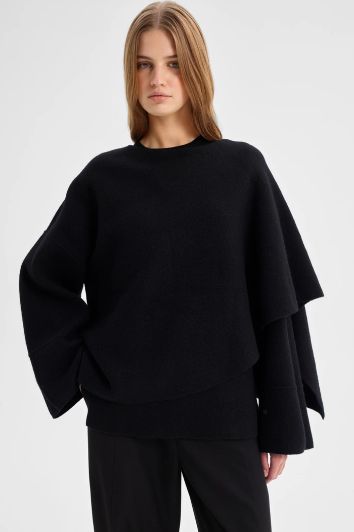 Morrison | Valerie Knit Wrap Jacket - Black