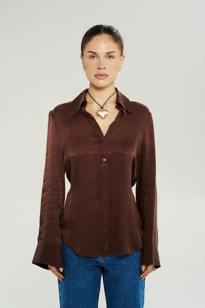 SUMMI SUMMI | BOWIE LS SHIRT - CHOCOLAT
