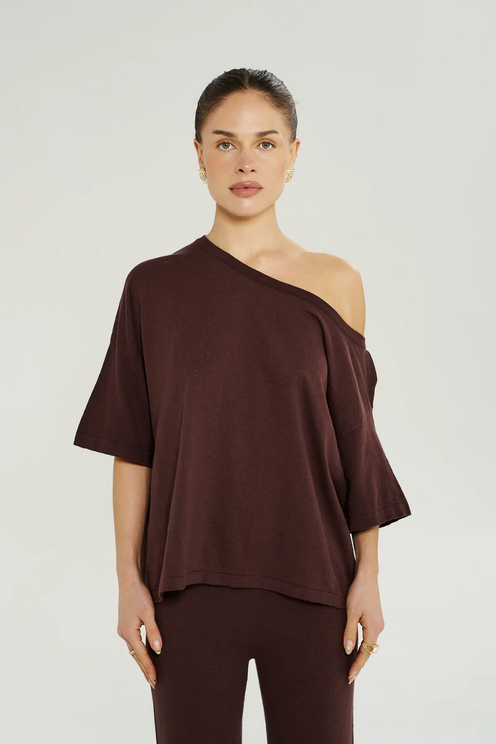SUMMI SUMMI | KNIT TEE - CHOCOLAT