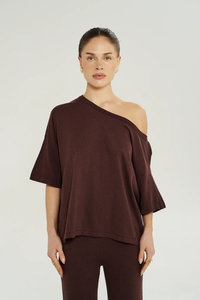 SUMMI SUMMI | KNIT TEE - CHOCOLAT