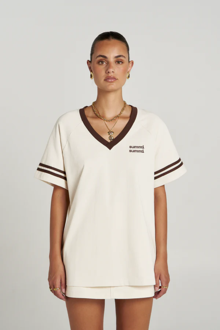 Summi Summi | Reverie V Neck - Vanilla/Espresso