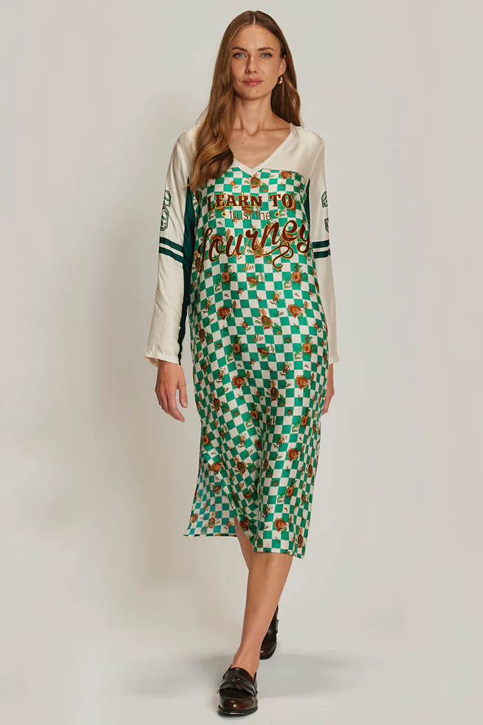 ME369 | Violet V Neck T Dress - Sporty Jade 225L70748