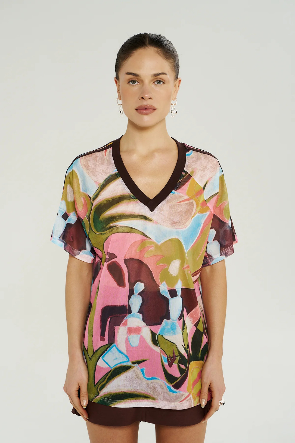 SUMMI SUMMI | V NECK MESH TEE - WONDERLAND