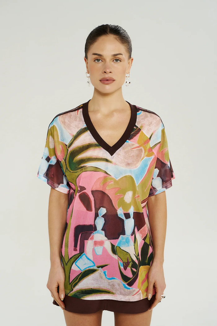 SUMMI SUMMI | V NECK MESH TEE - WONDERLAND