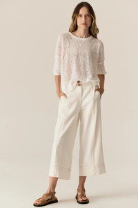 POL | CARSEN CROP PANT - ECRU