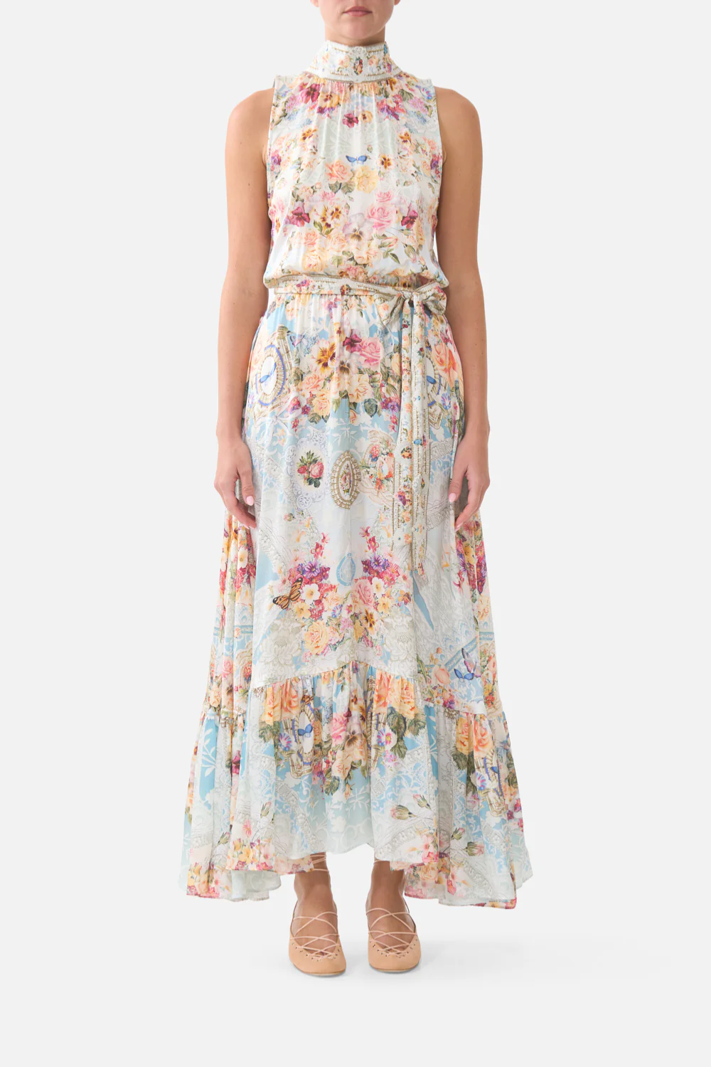 CAMILLA | A TASTE FOR LACE NECKTIE DRESS WITH ELASTICATED WAIST