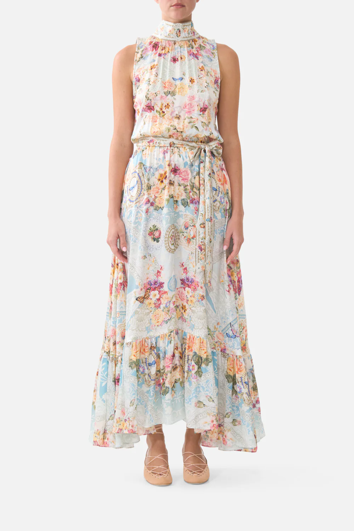CAMILLA | A TASTE FOR LACE NECKTIE DRESS WITH ELASTICATED WAIST