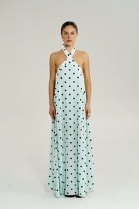 SUMMI SUMMI | CROSS OVER HALTER MAXI DRESS - PINOT DROP