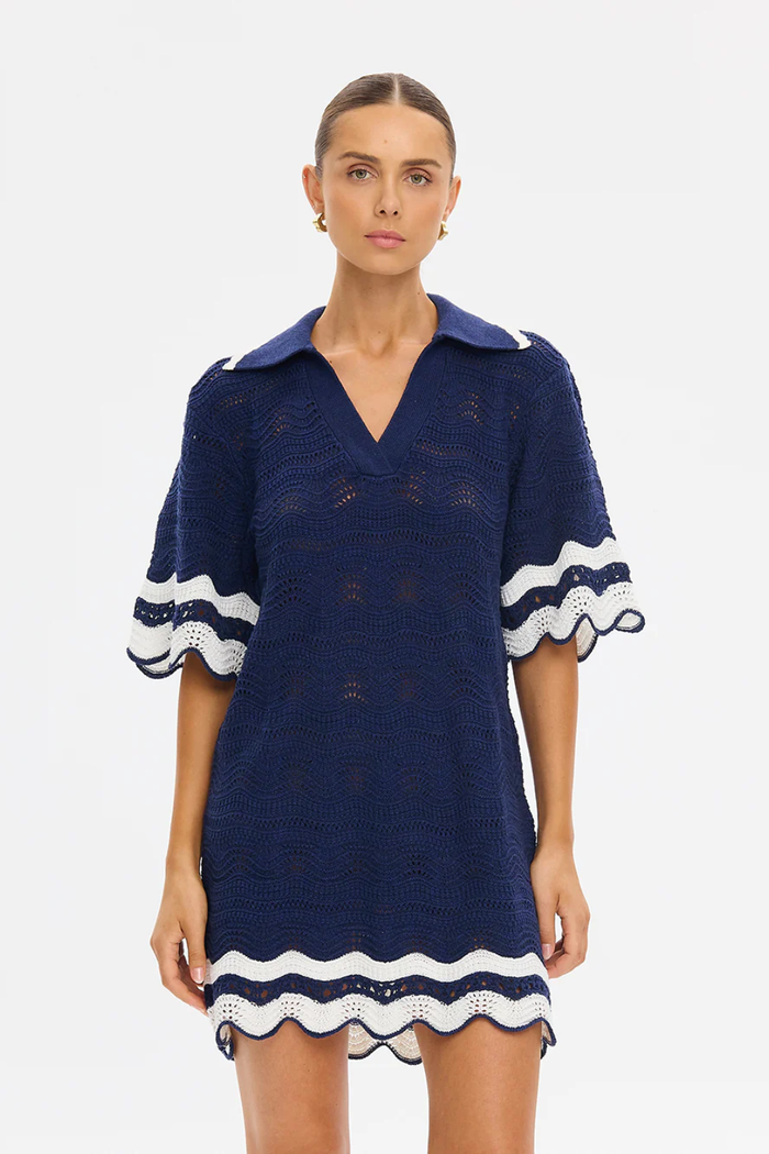 KIVARI | Camille Knit Mini Dress - Navy