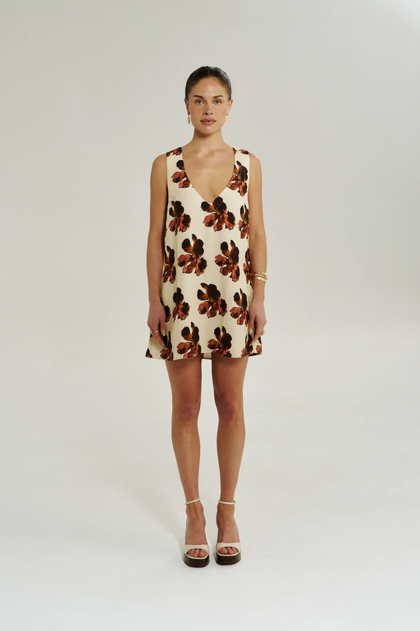 SUMMI SUMMI | V NECK MNI DRESS - BUTTER FLEUR