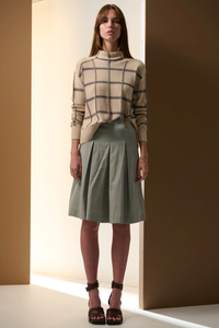 POL | SABLE FUNNEL NECK KNIT - PEBBLE/INK