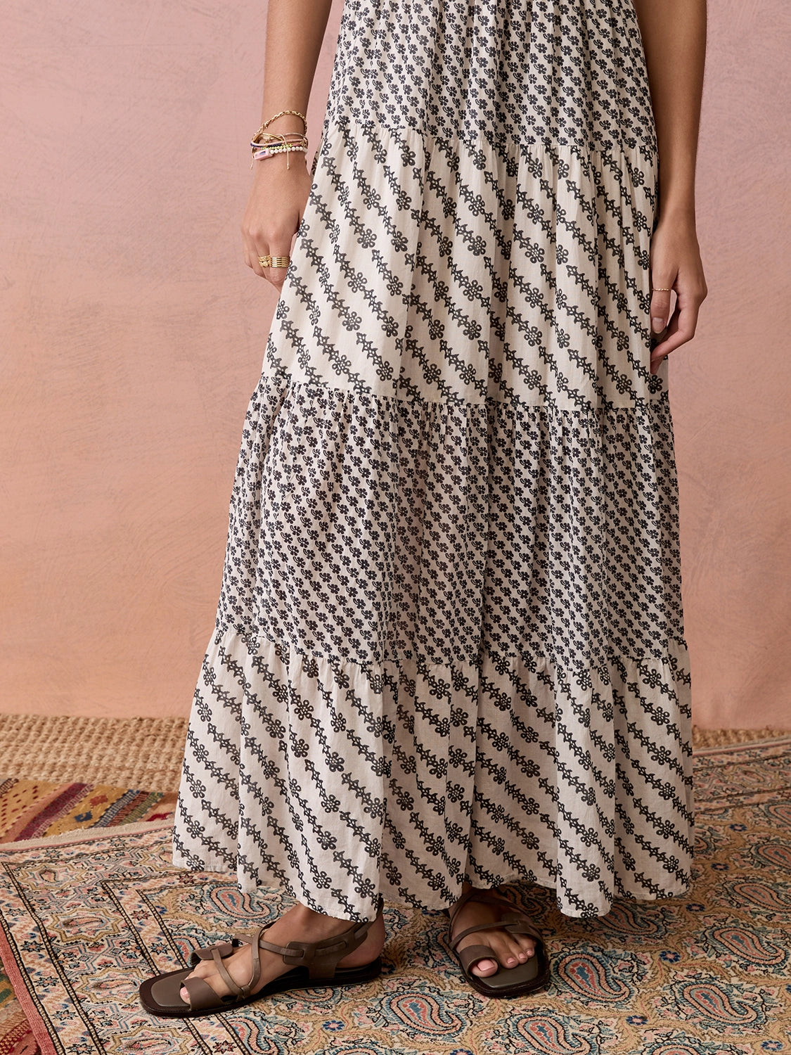 Boteh | Levante Shirred Maxi Dress - Pebble Black