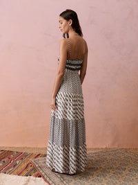 Boteh | Levante Shirred Maxi Dress - Pebble Black