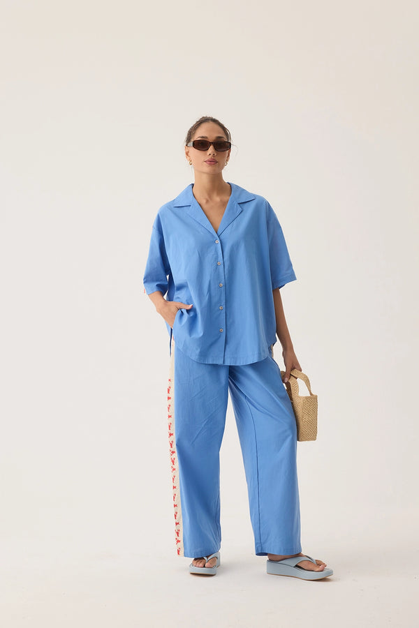 Araminta James | Lobster Shirt - French Blue