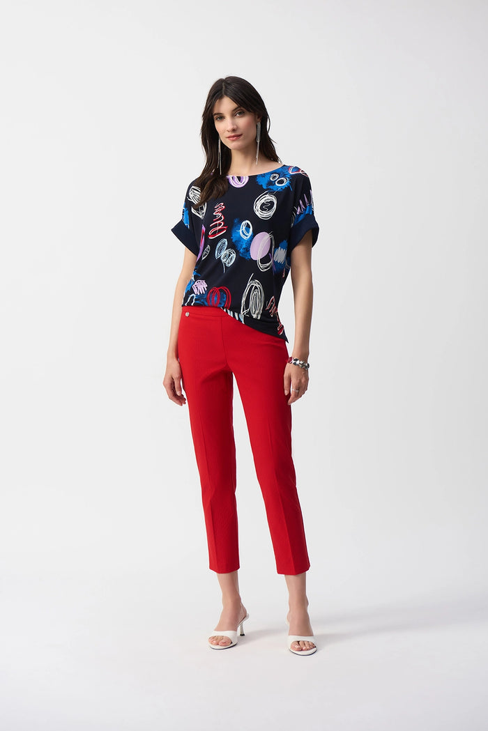 Joseph Ribkoff |Textured Jacquard Crop Pull-On Pants 251256
