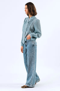 Lollys Laundry | ArielLL Shirt LS - Dusty Blue