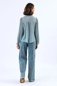 Lollys Laundry | ArielLL Shirt LS - Dusty Blue