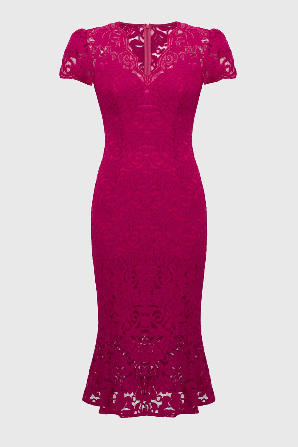 Joseph Ribkoff | Signature | Stretch Lace Trumpet Dress - Geranium - 2 Hollie Rose Joseph Ribkoff | Signature | Stretch Lace Trumpet Dress - Geranium - 2 Hollie Rose