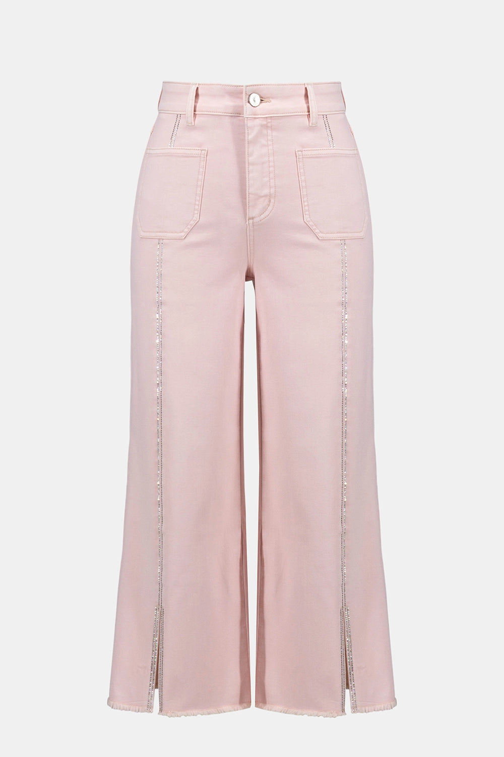 Joseph Ribkoff | Claudia | Culotte Jeans With Embellished Front Seam - Petal Pink 251901S26