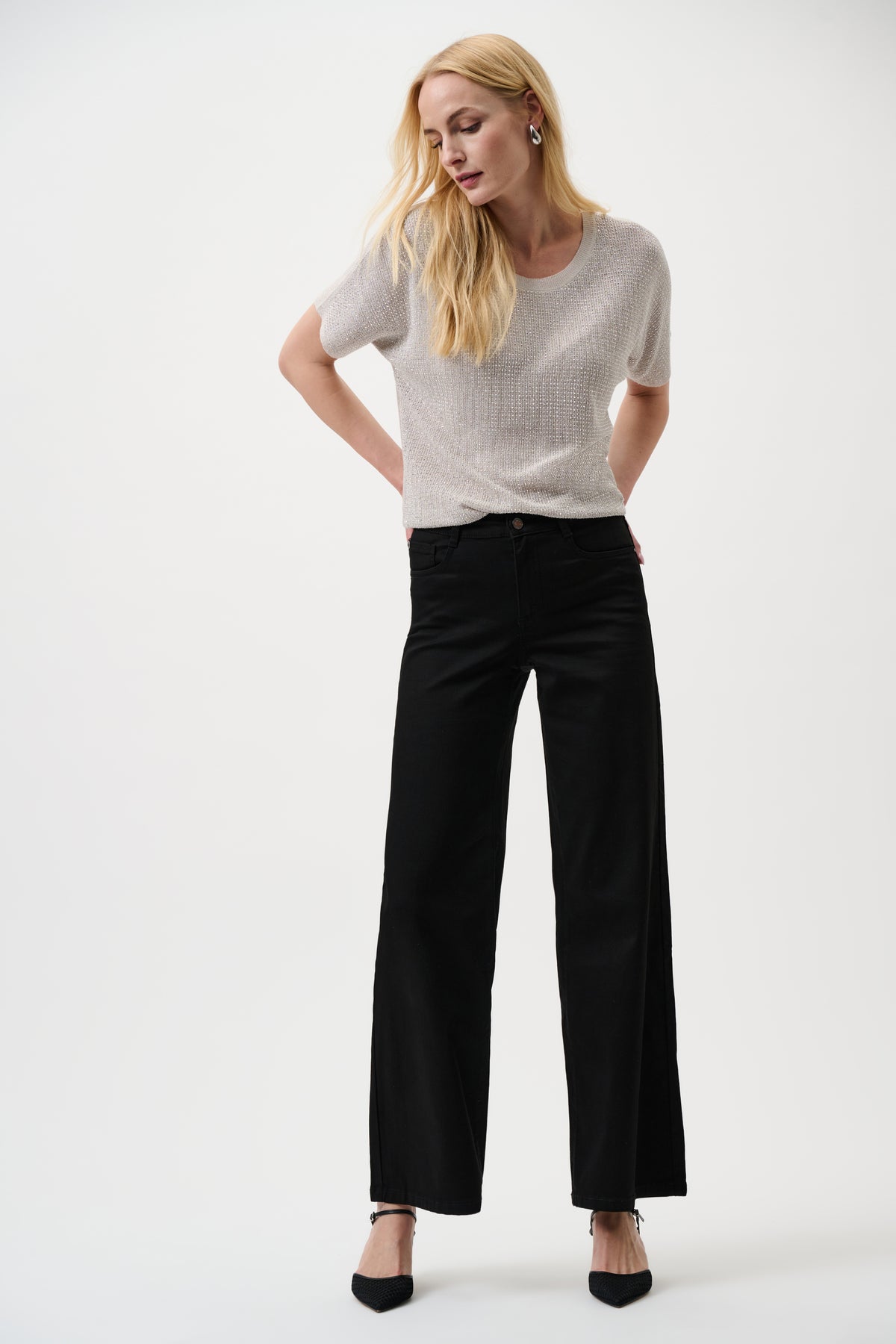 Joseph Ribkoff | Goldie | Classic Wide-Leg Stretch Jeans - Black251968BCO